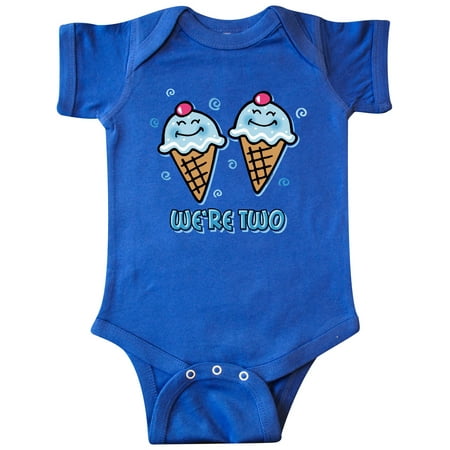 

Inktastic Ice Cream We re Two Twin Boys Gift Baby Boy Bodysuit