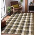 thumbnail image 2 of Luxee Designs Tartan Collection – 9×12 ft – Natural Hand-Tufted Wool – Classic Checkered Area Rug, Durable, Pet Friendly, Farmhouse Decor – Khaki, 2 of 7