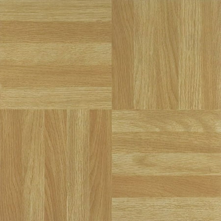 Fingers Light Oak Vinyl Floor Tiles Self Stick Peek Flooring 12 x 12 5-Pack (100 Pieces)