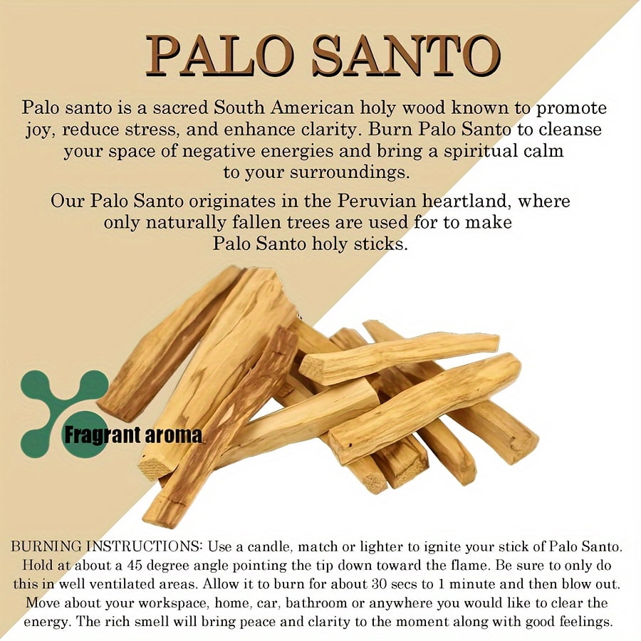 16Pcs Natural Palo Santo Wood Incense Sticks for Home Decoration And Air Purification - Diffuser Sticks, Christmas Gift