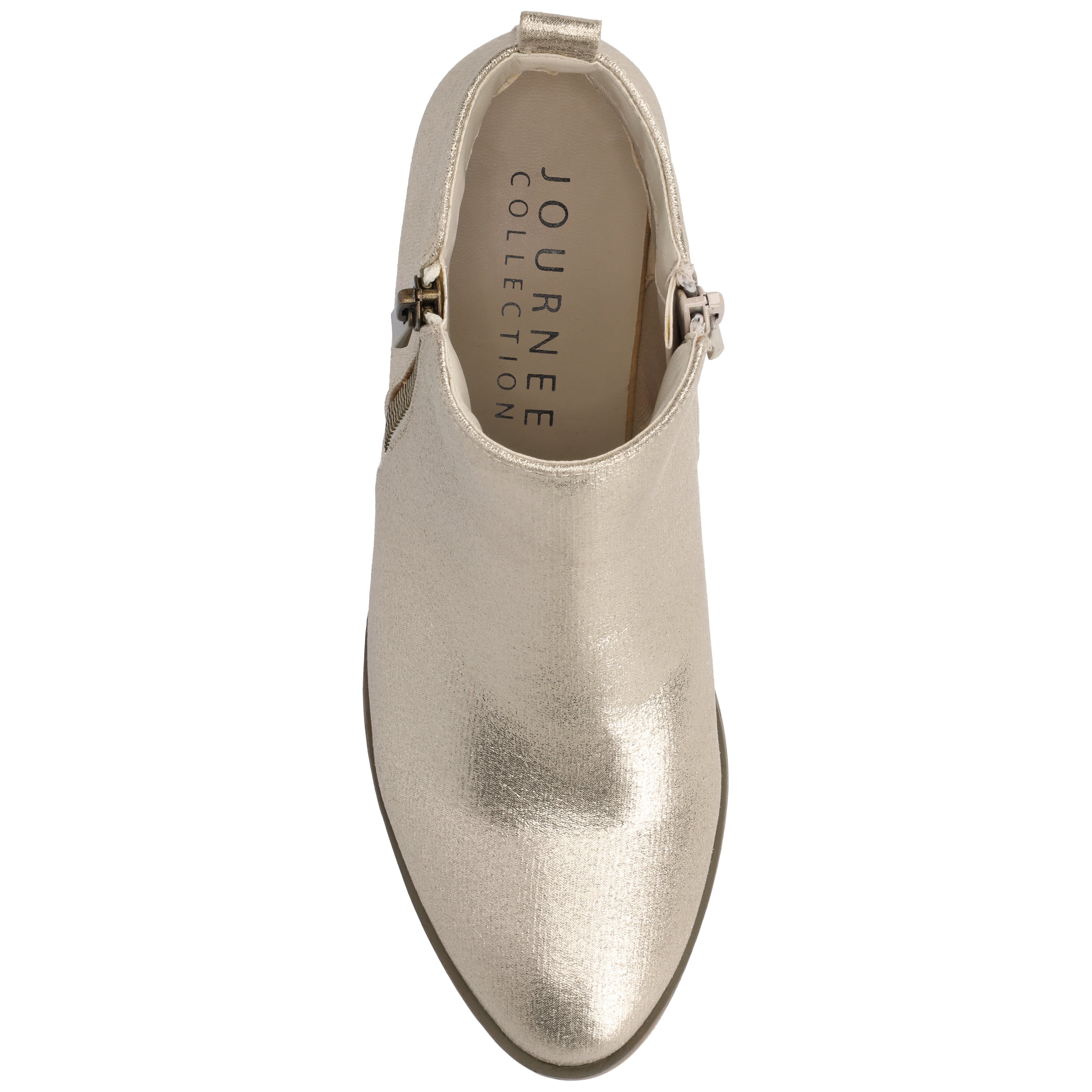 Journee Womens Rebel Outside Zip Stacked Heel Booties