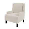 thumbnail image 2 of Aprafie Ergonomic Wingback Chair, 20.7" High Back Accent Chair with Ultra-Thick Cushion, Solid Wood Arms & Legs for Living Room, Bedroom, Reading Nook, White, 2 of 7