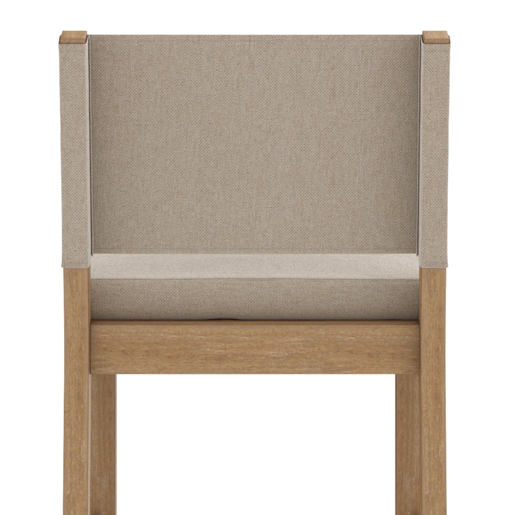Nathan James Linus Modern Upholstered Counter Height Bar Stool with Back and Solid Rubberwood Legs in a Wire-Brushed Grey Finish, Natural Flax/Brown