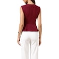 thumbnail image 3 of INSPIRE CHIC Peplum Vest for Women's Elegant Sleeveless Crew Neck Flared Hem Work Office Tank Tops XL Burgundy, 3 of 5