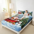 thumbnail image 4 of Manfei Christmas Festival Child Full Size Sheets, Kawaii Santa Claus Bed Sheets, Winter Snowman Sheet Sets, Ultra Soft Home Decor, 4pcs, 4 of 7
