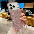 thumbnail image 3 of Clear Glitter Case for iPhone 17 Pro Max,Bling Sparkly Crystal Rhinestone Cute Shockproof Diamond for Girls Women Case with Wrist Strap Bracelet Cover 6.9'', Pink, 3 of 9