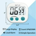 thumbnail image 2 of Betus Digital Kitchen Timer - Magnetic Backing - Stopwatch Count Up and Down, 2 of 7