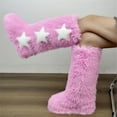 thumbnail image 3 of Women's Winter Fluffy Faux Fur Knee High Snow Boots-Warm Fashionable & Cozy Non-Slip Sole Long Boots, 3 of 4