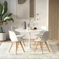 thumbnail image 1 of Modern White Dining Table Set for 4 Featuring White Dining Table with 4 White Dining Chairs - Space Saving, 1 of 5