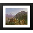 thumbnail image 2 of Johann Jakob Biedermann 18x14 Black Modern Framed Museum Art Print Titled - Rider with Two Horses and Herd (1809), 2 of 5