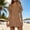 Brown, variant on Dresses for Women Casual T Shirt Dress V-Neck Short Sleeves Swing Dresses Birthday Party Summer Travel Beach with Pockets White L