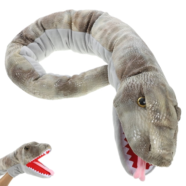 BRIGHTFUFU Marionetas de mano de serpiente, peluche de serpiente, marionetas de mano de serpiente, juguete de peluche de serpiente