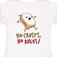 thumbnail image 4 of Inktastic No Crusts, No Rules- silly PB&J sandwich on the loose Boys or Girls Long Sleeve Baby Bodysuit, 4 of 5