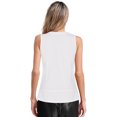 thumbnail image 2 of Yartina Women's Round Neck Sleeveless Split Hem Vest Tops Loose Fit Tee Shirt Gym Workout Tank Tops White S, 2 of 9