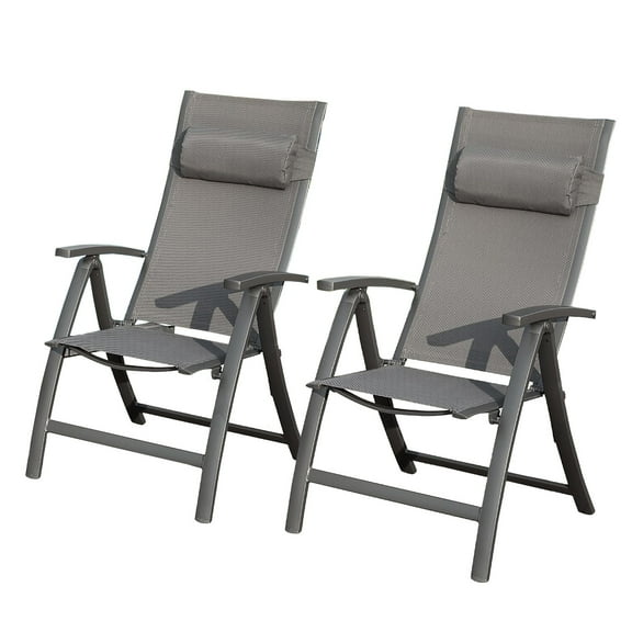 Patio Furniture Patio Folding Chairs Set of 2,Textilene Fabric Seat,Patio Chairs