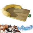 thumbnail image 3 of Tapis pour Animaux Semi-Circulaire avec Poignée Design Détachable Lavable pour Lit Confortable pour Chien et Chat, 3 of 5
