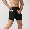 thumbnail image 6 of Men's Fast Drying Lined Anti Light Double Layer Fitness Shorts, 6 of 15