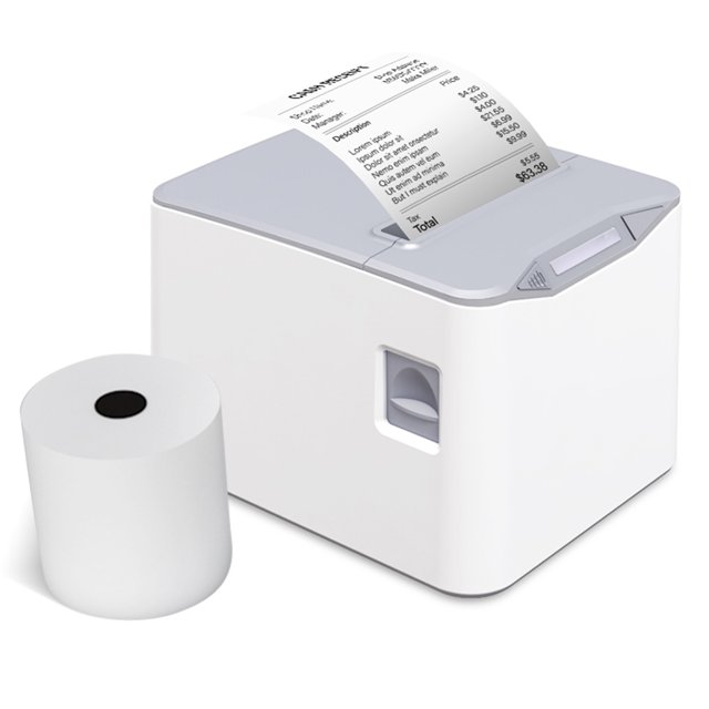 Bisofice POS-8370 Thermal Receipt Printer - 80mm Desktop POS Printer with USB & LAN Interfaces, 220mm/s High-Speed Printing, 203DPI Resolution, Partial Auto Cutter, 83mm Large Paper, Wall-Mountable
