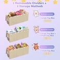 thumbnail image 5 of Extra Large Toy Box, Collapsible Sturdy Kids Toy Chest Storage Box with 3 Side bags and Removable Lids, 40"X14"X16"，large toy box for Nursery Room, Playroom,Closet,Home Organization,School，Deep beige, 5 of 10