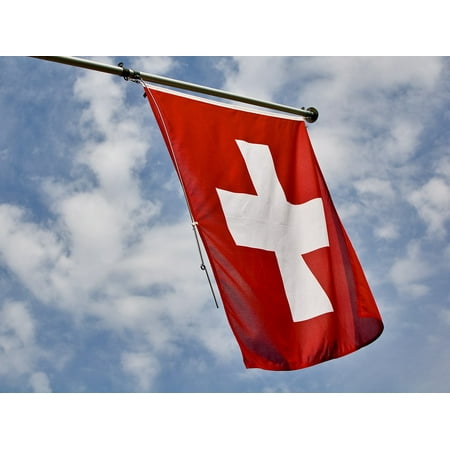 - LAMINATED POSTER Swiss Cross Switzerland Flag Red Confederates Poster Print 24 x 36