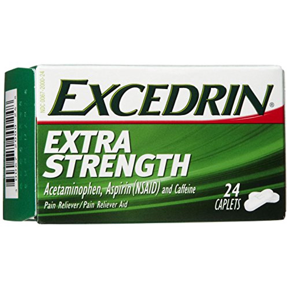 2 Pack Excedrin Pain Relief Caplets, Extra Strength 24 Each Walmart