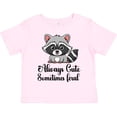 thumbnail image 3 of Inktastic Raccoon Always Cute Sometimes Feral Girls Toddler T-Shirt, 3 of 5