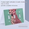 thumbnail image 3 of Yayeee Toggle Light Switch Wall Plate 2-Gang 4.56"x4.48" Decorative Outlet Cover, Big Pink Cheetah, 3 of 7
