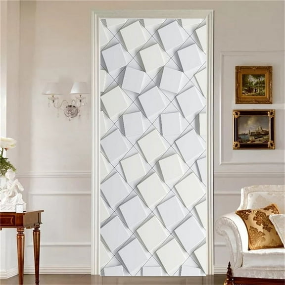 Golden Edge European Style Sticker On The Door Adhesive Vinyl Wallpaper Bedroom Kitchen Door Mural M