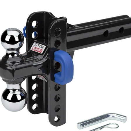 TowSmart Steel Adjustable Trailer Hitch, Dual Ball, X-Mount, Class V, 5.5-inch Drop, 5.5-inch Rise, fits 2-Inch Receiver, 14000lb