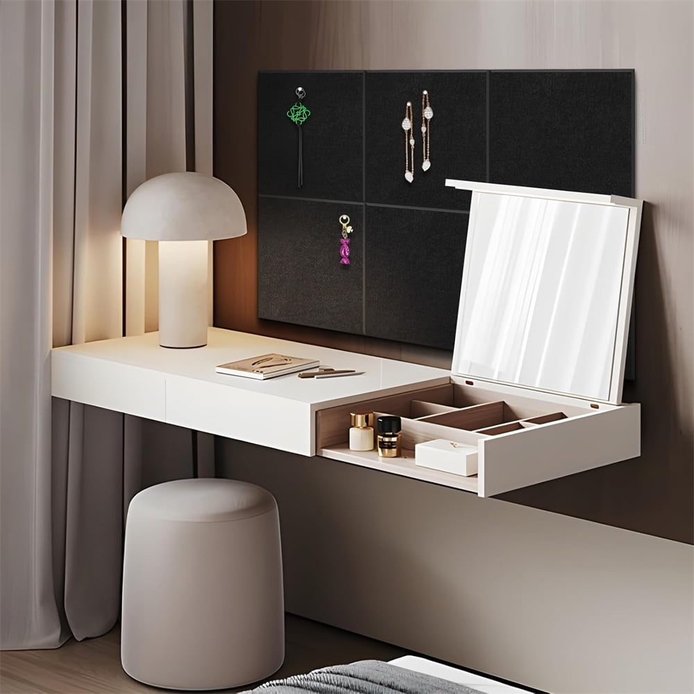 Yahome 12Pcs Black Large Cork Board Each 12 Inch Felt Bulletin Boards with Safe Removable Adhesive Tabs and Push Pins Easy to Install Cork Boards Felt Board