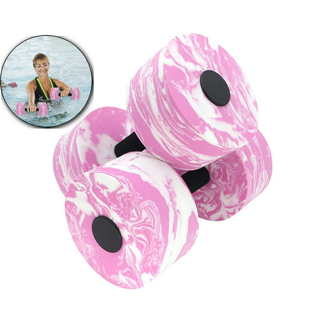 Dvruxg 2 Pcs Floating Water Dumbbells, Buoyant Aqua Fitness Weights, Rubber Grip Swim Training Aids for Pool Exercise Use