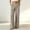 Khaki, variant on Ynynloco Womens Cotton Linen High Waisted Cropped Wide Leg Stretchy Straight Pants Trousers Button Down Business Work Sweatpants with Pockets