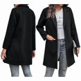 thumbnail image 3 of Women'S Outerwear Fashion Autumn Casual Button Windbreaker Winter Clothing with Pockets Black L, 3 of 6