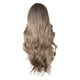 thumbnail image 2 of Pelucas con flequillo para mujer, peluca ondulada suelta, peluca negra para mujer con cabello rizado de longitud media, peluca marrón 1B, peluca europea y rosa, malla mate de seda, tupé dividido., 2 of 3