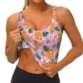 thumbnail image 4 of Vsdgher Fruit Print Women Sleeveless Athletic Tank Top Built-in Bra Camisole Sports Vest for Yoga Running Fitness Exercise with Removable Pads, 4 of 8