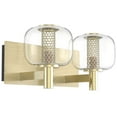 thumbnail image 3 of LIGHTINN Brushed Brass Bathroom Vanity Light, Lights Fixtures over Mirror, Modern Wall Sconce with Clear Globe Glass Shades for Bathroom Vanity Porch Living Room 2-Light, 3 of 4