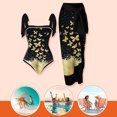 thumbnail image 1 of Traje De Baño Damas 2 piezas de traje de baño atlético de playa para mujer a la moda con vestido para accesorios femeninos (mariposa L), 1 of 8