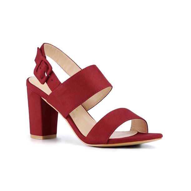 allegra k women's open toe block heel ankle strap sandals