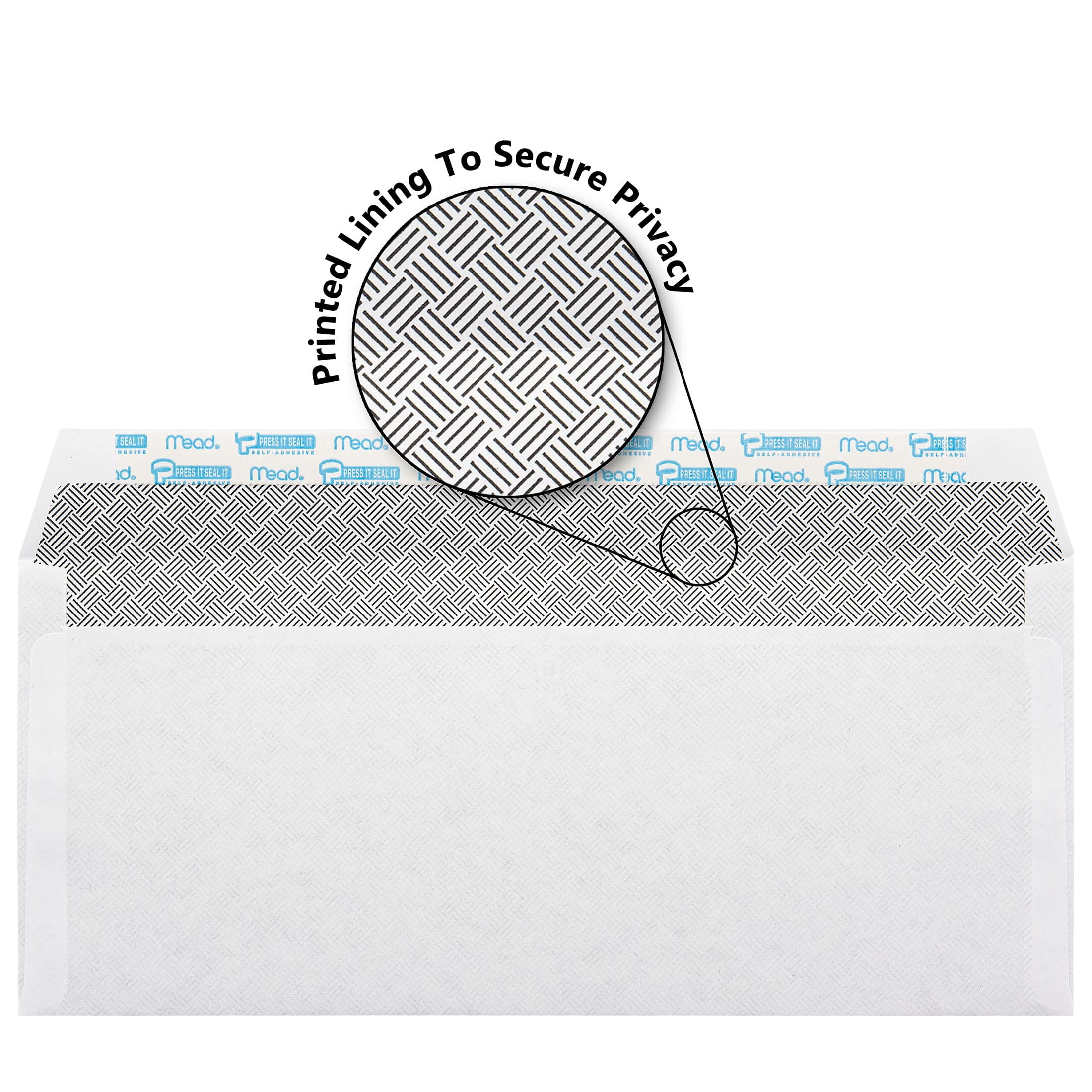 Mead Envelopes Self Seal #10, White Windowless Mailing Envelopes, 500 Pack