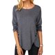thumbnail image 1 of Sexy Dance Camiseta con dobladillo Irregular para mujer, camiseta elegante, jersey de trabajo suelto para mujer, 1 of 2
