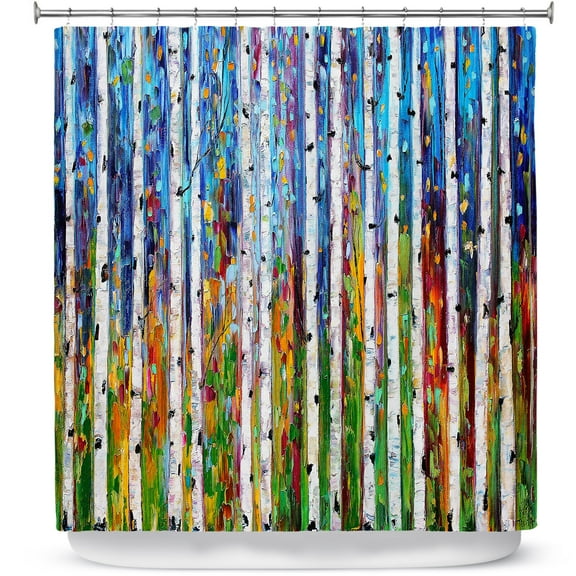 Shower Curtains 70" x 93" from DiaNoche Designs by Karen Tarlton - Autumn Birch Trees I