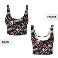thumbnail image 5 of Fotbe Vintage Skull Casino Pattern Womens' Sports Bra Longline Wirefree Padded with Medium Support Sports Moisture-Wicking Workou Vest,Tank Top-XX-Large, 5 of 7