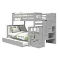 thumbnail image 4 of Bedz King Stairway Bunk Beds Twin over Full with 4 Drawers in the Steps and a Full Trundle, Gray, 4 of 9