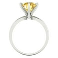 thumbnail image 4 of 2.5 ctw Solitaire Anniversary Ring for Women | Round Cut Natural Citrine | Hyperallergenic Solid 14K White Gold, 4 of 5