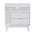 thumbnail image 2 of 25" Solid Wood 2-Drawer Night Stand with Gallery - White, 2 of 5