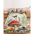 thumbnail image 2 of Queen Size Fitted Sheet Set - Mushrooms 3 Piece Bedding Sets 16" Deep Pocket Fitted Sheet with 2 Pillowcases, Butterfly Botanical Country Plants Beige Brushed Microfiber Hotel Luxury Bed Sheets, 2 of 9