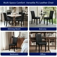thumbnail image 6 of Subrtex Modern Parsons Faux Leather Dining Chairs Set of 2 Upholstered Dining Chairs– Black, 6 of 10