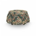 thumbnail image 3 of Tropical Ottoman Cover, Detailed Exotic Flowers, 2 Piece Slipcover Set with Ruffle Skirt for Square Round Cube Footstool Decorative Home Accent, Standard Size, Multicolor, by Ambesonne, 3 of 5