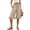 Khaki-A-230430aa, variant on Ruffle Linen Capri Pants for Women Elastic Waist Womens Wide Leg Pants Flowy Loose Pants for Women with Pocket Khaki S