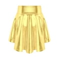 thumbnail image 2 of iEFiEL Girls Metallic Pleated Miniskirt Skort A-Line Scooter Skirt Dancewear Gold 14, 2 of 5